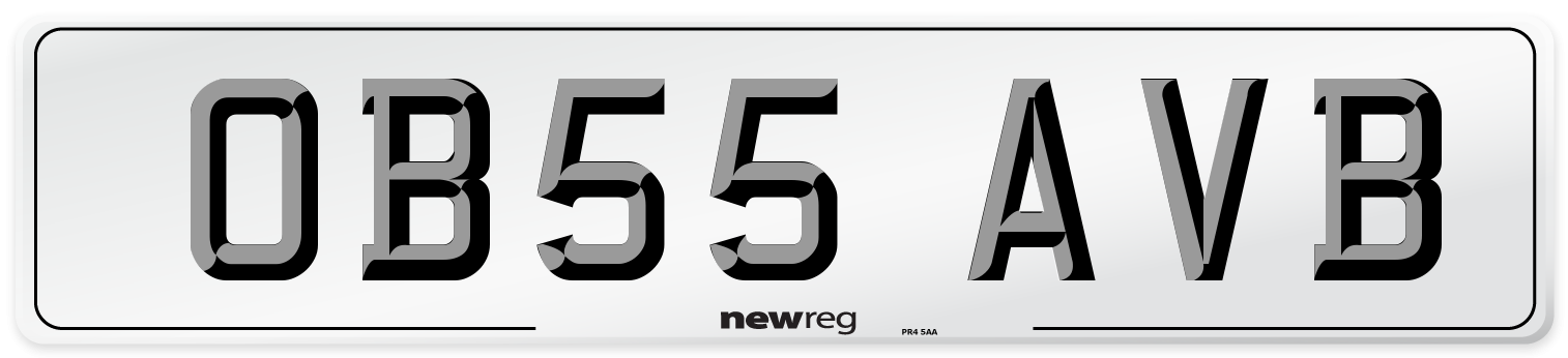 OB55 AVB Number Plate from New Reg